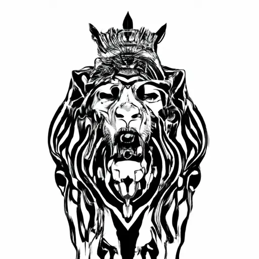 An image that depicts the rich history of lion symbolism, showcasing ancient Egyptian hieroglyphs, medieval coats of arms, and tribal art, capturing the majestic and powerful essence of the lion spirit animal