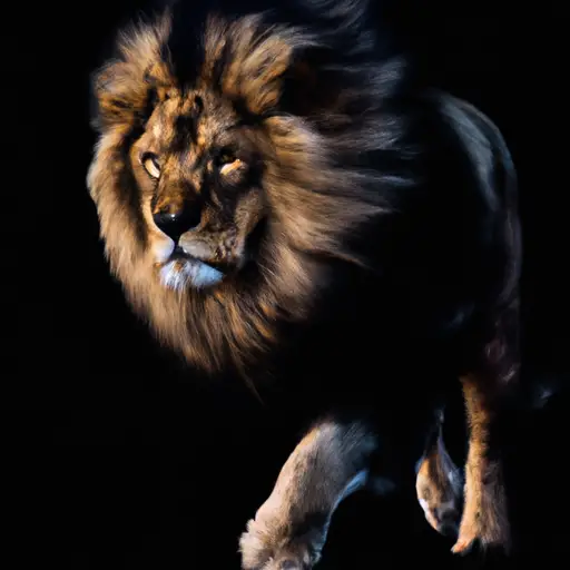 An image of a majestic lion standing tall, exuding power and confidence