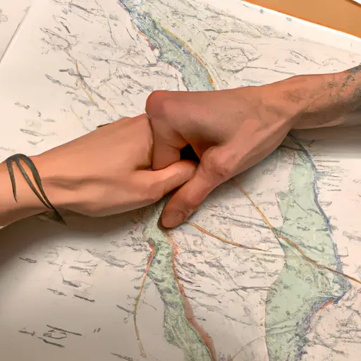  the essence of long distance love with an image of two intertwined hands, stretching across a map
