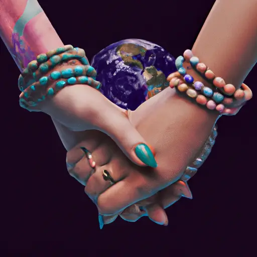 An image of two hands intertwined, separated by a globe, symbolizing a long-distance relationship