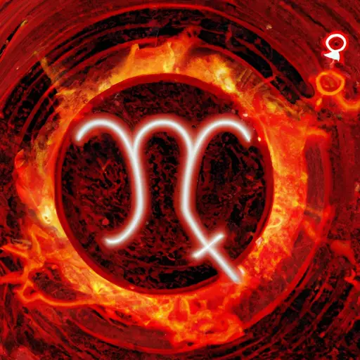 An image depicting a fiery red planet engulfed in a swirling vortex, symbolizing the intense energy of Mars retrograde