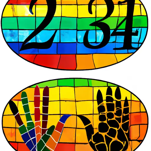 An image that features a vibrant mosaic of cultural symbols representing different interpretations of numbers