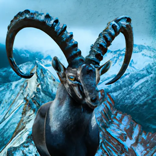 An image of a stoic and composed Capricorn, framed against a backdrop of icy mountains
