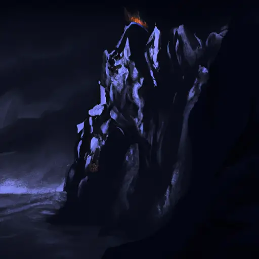An image showcasing a desolate mountain peak, shrouded in darkness, symbolizing the unyielding ambition of Capricorn