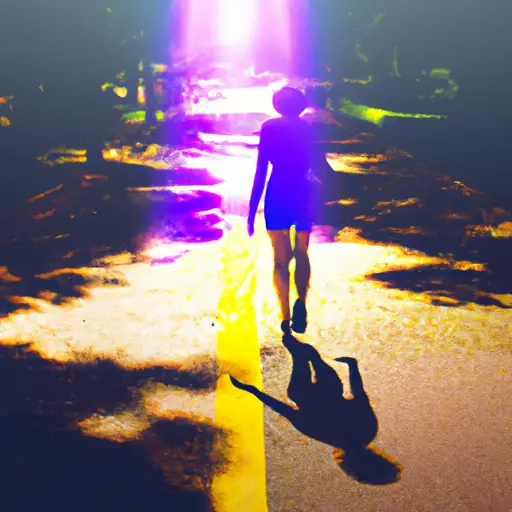 An image showcasing a person joyfully walking away from a shadowy figure resembling their ex, symbolizing liberation and growth