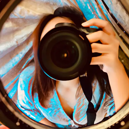 An image capturing a person's reflection in a mirror, strategically tilting their head, accentuating their cheekbones, and holding the camera at a flattering high angle to convey an air of narcissism