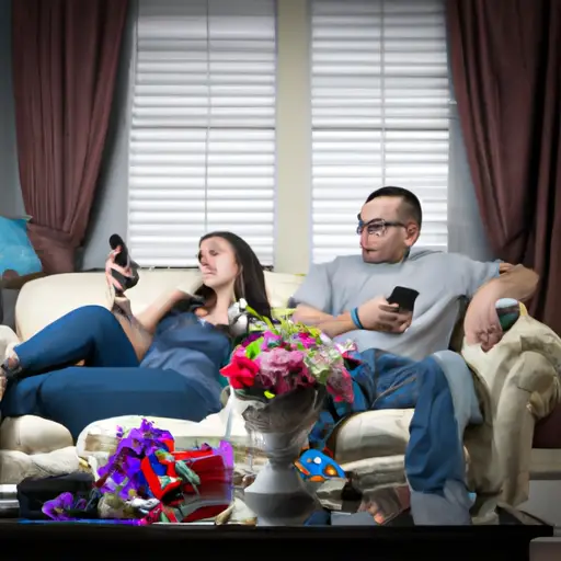An image capturing a couple sitting side by side on a couch, engrossed in their phones, oblivious to one another's presence