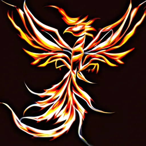 An image showcasing a vibrant, ornate phoenix tattoo with its wings outstretched