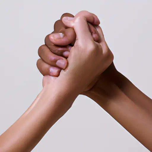 An image of two hands intertwined, each hand representing a partner, showcasing the beauty of trust and honesty