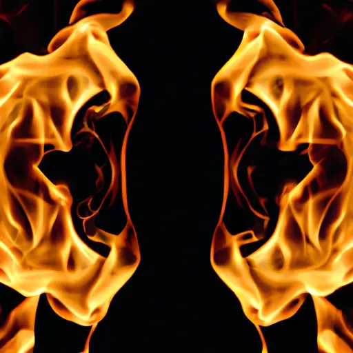 An image depicting a raging inferno, symbolizing the intense power struggles between Aries and Scorpio