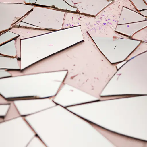 An image depicting a shattered mirror, reflecting a distorted and fragmented self-image