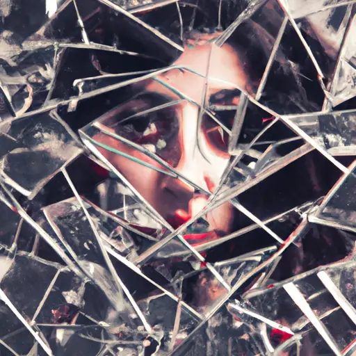 An image showcasing a shattered mirror, each broken piece representing a fragment of a person's identity and autonomy lost in an emotionally abusive relationship