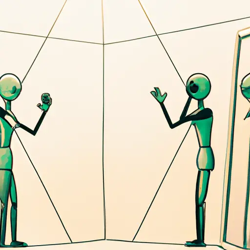 An image of two people standing in front of a mirror, reflecting their insecurities as distorted reflections