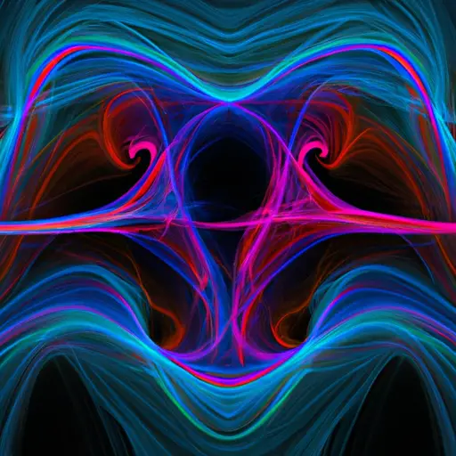 An image depicting two intertwined particles in a superposition state, illustrating the concept of quantum entanglement