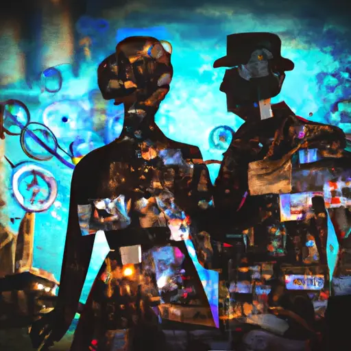 An image depicting a couple surrounded by modern symbols of individuality, self-discovery, and personal growth, showcasing changing values and priorities