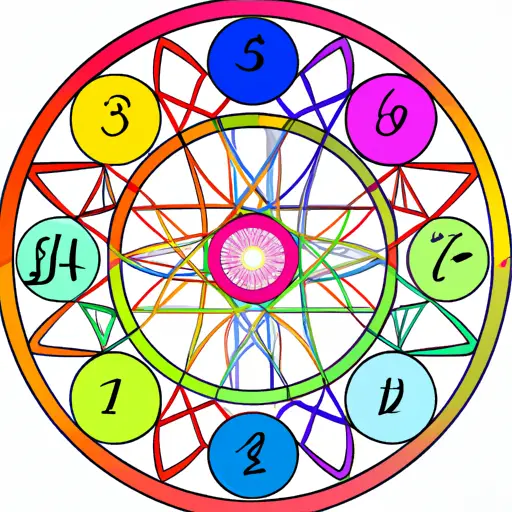 An image showcasing the Enneagram symbol surrounded by nine vibrant, interconnected circles, each representing a unique personality type