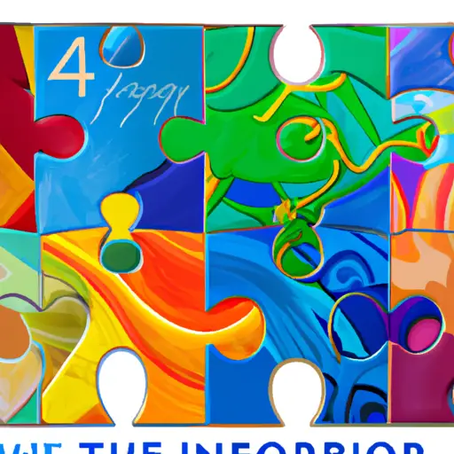 An image featuring nine vibrant, interconnected puzzle pieces, each representing a different Enneagram number