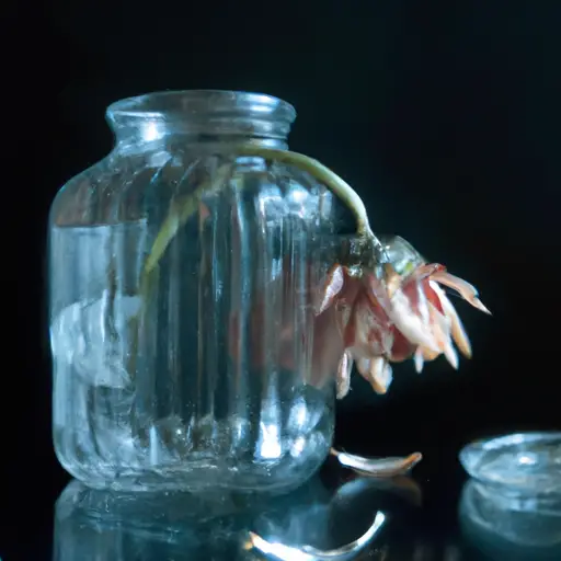 An image of a wilted flower trapped in a glass jar, symbolizing an emotionally manipulated individual