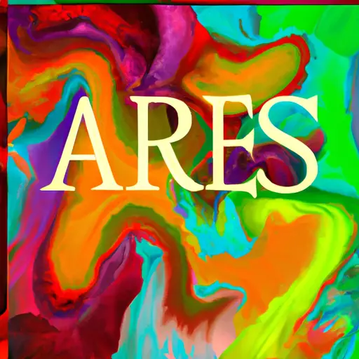 An image featuring a fiery Aries symbol surrounded by vibrant, dynamic colors
