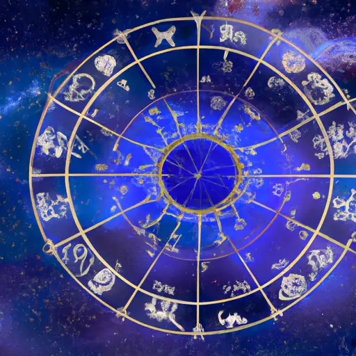 An image that contrasts the vastness of space with the intricacy of a zodiac wheel, highlighting the dissimilarity between astronomy and astrology