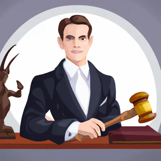 An image showcasing a confident Capricorn in a tailored suit, standing confidently in a grand courtroom, surrounded by law books and a gavel, symbolizing their potential as successful lawyers and judges