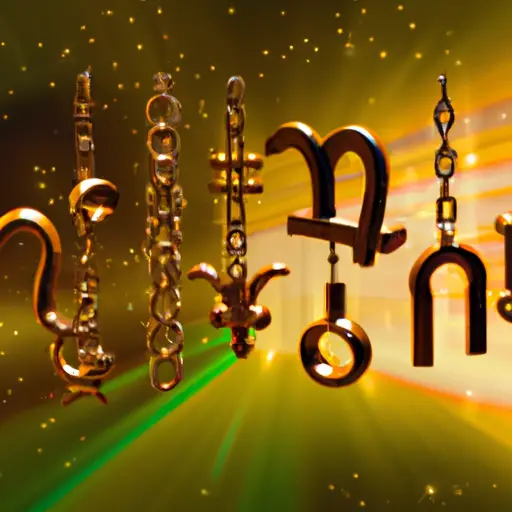 An image showcasing various zodiac symbols overlaid with glowing golden chains, representing unwavering loyalty