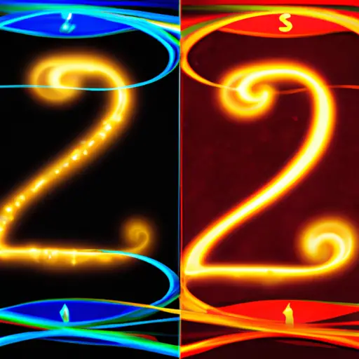 An image of two intertwined, glowing, golden paths, each adorned with unique numerals, symbolizing the harmony and compatibility between life path numbers
