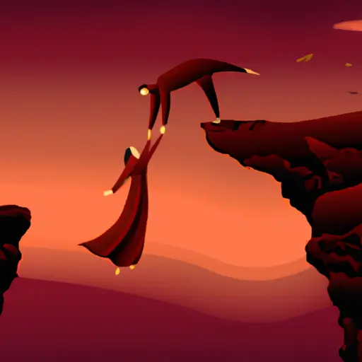 An image depicting a couple standing on separate cliffs, their outstretched hands unable to reach each other due to a vast and impassable chasm