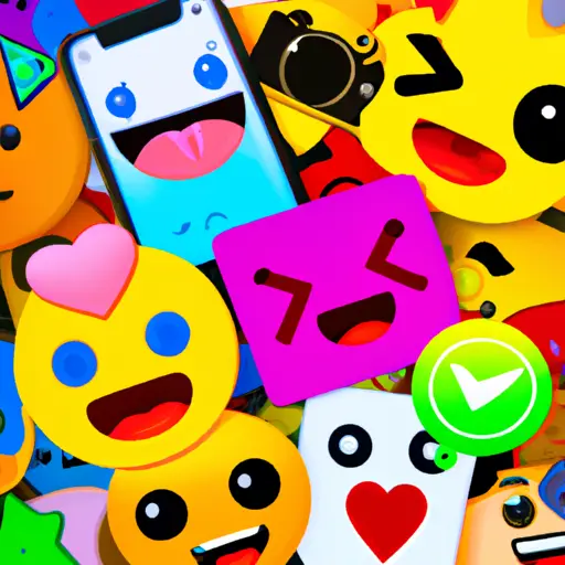 An image showcasing a smartphone screen with various Snapchat emojis strategically placed to depict different emotions, actions, and relationships