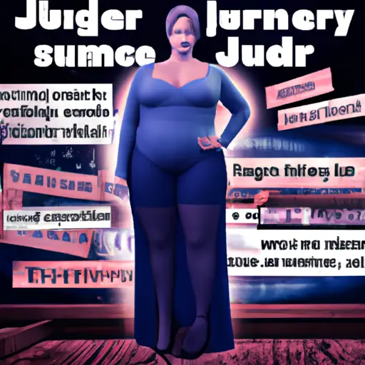 An image showcasing a curvaceous woman standing confidently, while surrounded by a barrage of derogatory words and judgmental symbols, representing the harmful effects of body shaming and emphasizing the existence of thin privilege