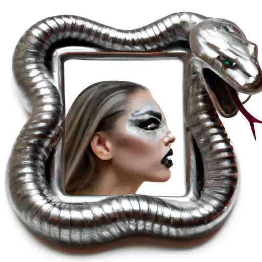  Capture the essence of Gemini's manipulative charm through an image of a sleek, silver-tongued serpent coiled around a mirror, reflecting fragmented images of adoring faces, symbolizing their insatiable need for attention and control