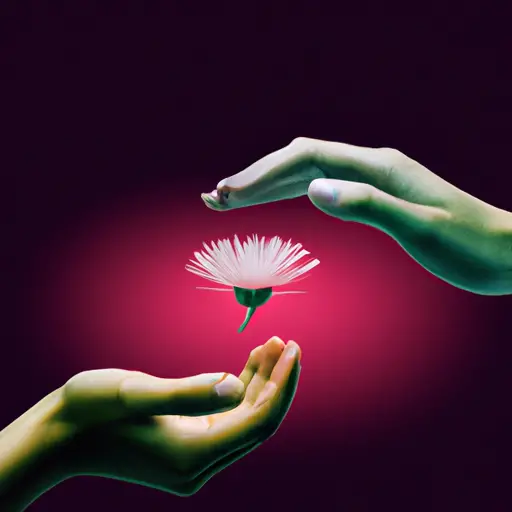An image of two hands, one cupping a delicate flower and the other extending toward a person in need, symbolizing the profound impact of empathy in nurturing growth and support within relationships