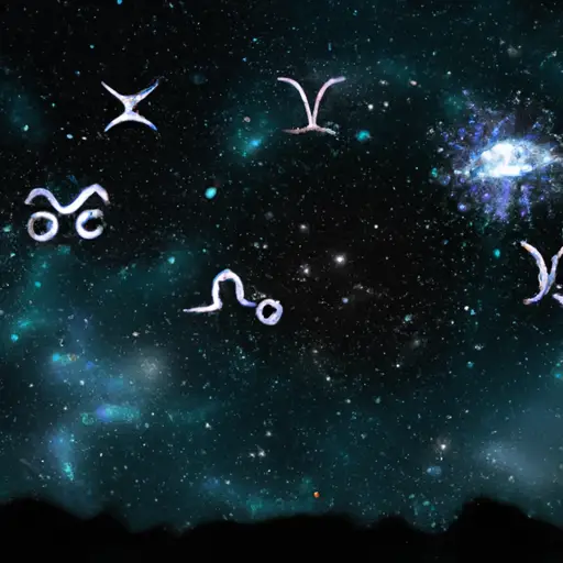 An image showcasing a serene night sky, with constellations forming the zodiac signs of Pisces, Cancer, and Capricorn